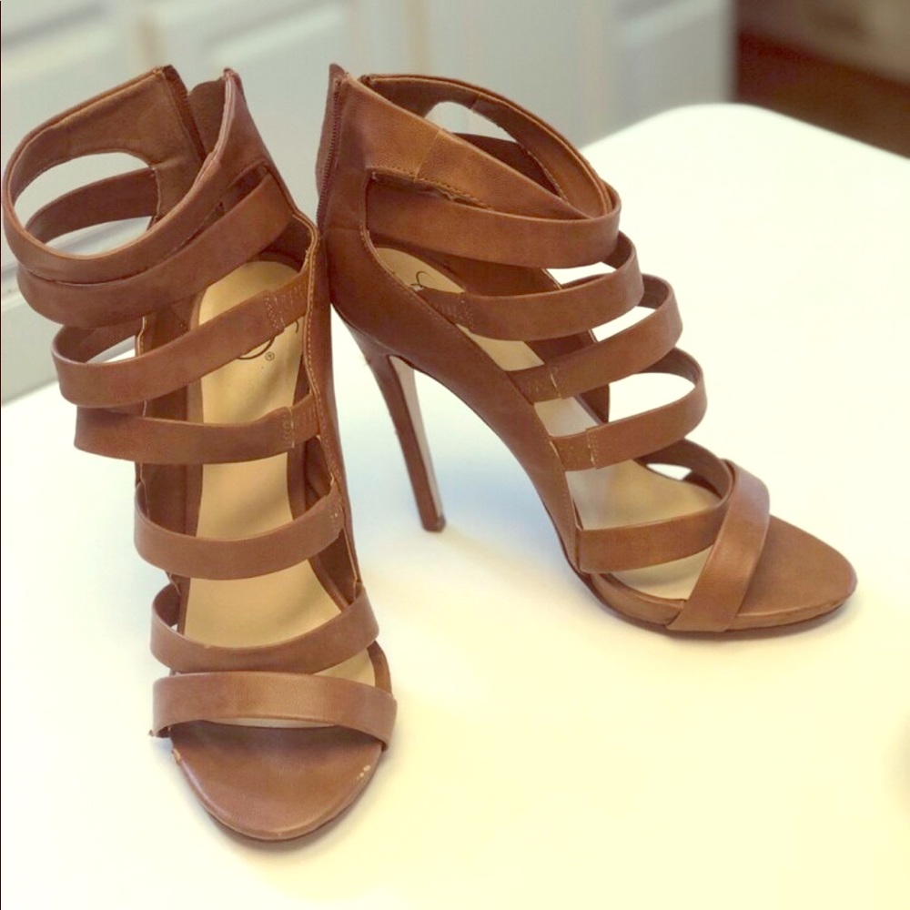Strapped Brown heels